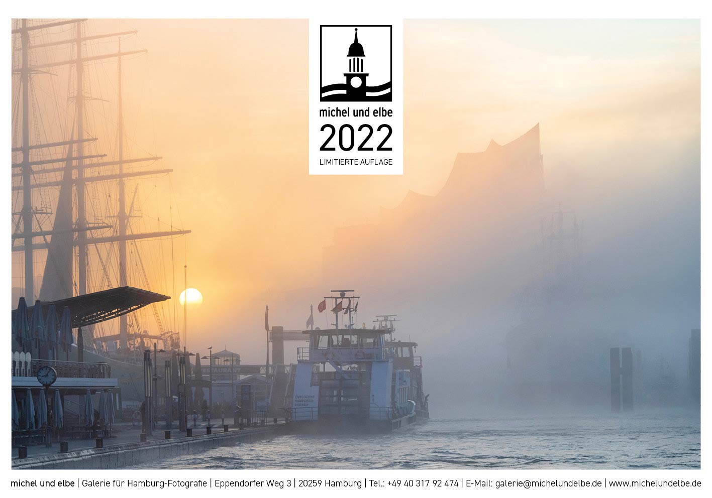 Hamburg-Kalender 2022 Farbe michel und elbe