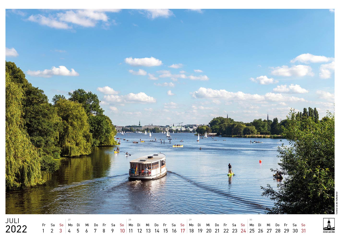 Hamburg-Kalender 2022 Farbe michel und elbe