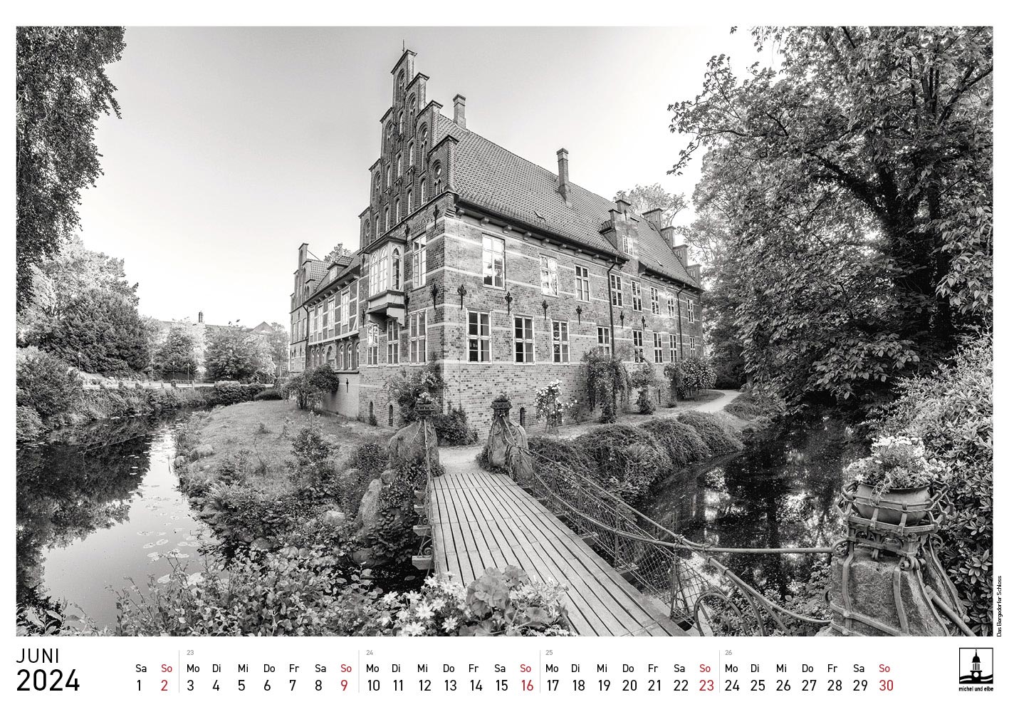 Hamburg-Kalender 2024 SW michel und elbe