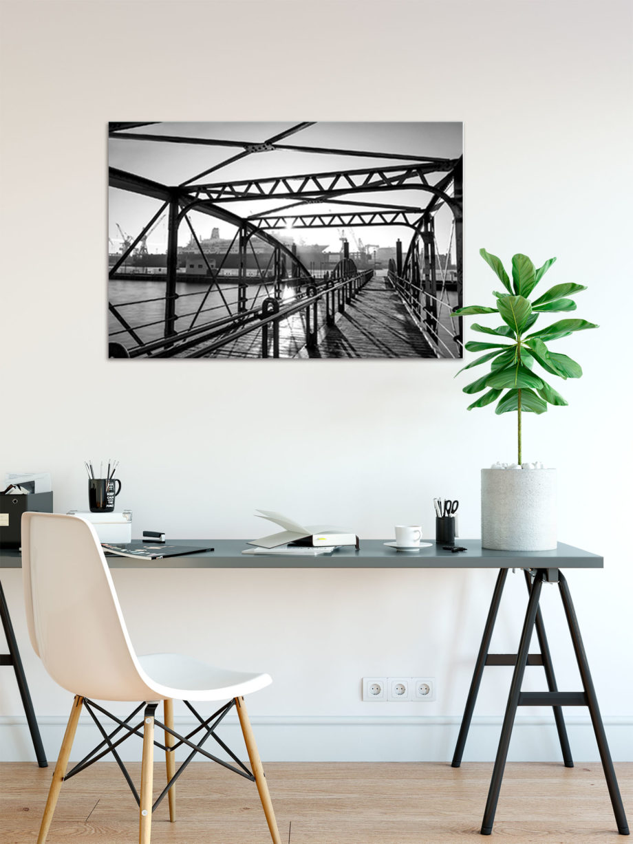LSW111 Fischmarkt Brücke Hamburg-Bild auf Leinwand Acrylglas Dibond Büro