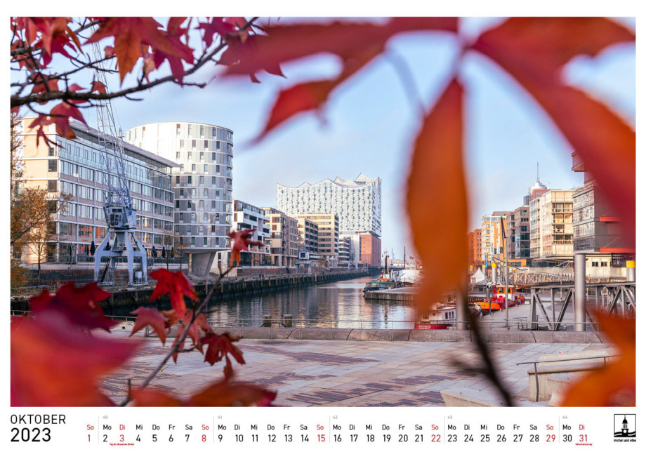michel und elbe Hamburg-Kalender 2023 Farbe